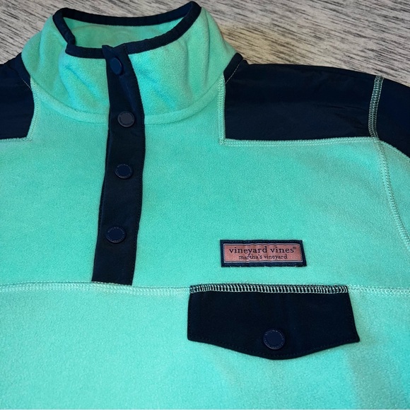 Vineyard Vines Men Sherpa Pullover Seafoam Green Blue Men’s Medium - Picture 4 of 10